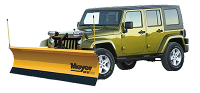 Meyer snow plow on Jeep