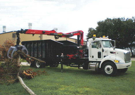 The Epsilon M110Z is well suited for storm debris clean up.&nbsp; Some models include the easy fold option which allows the crane to fold itself up.