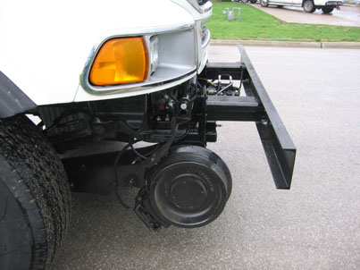 The optional hi-rail gear is ideal for allowing the Prentice 2124 to work the rail for clean up or maintenance.