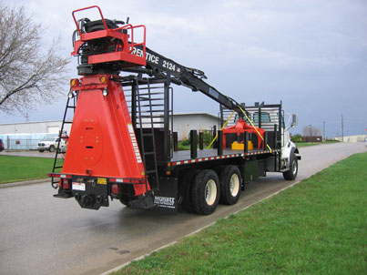 Prentice 2124 is simplistic in design.&nbsp; The a-frame design reduces the amount of space required for outrigger placement.