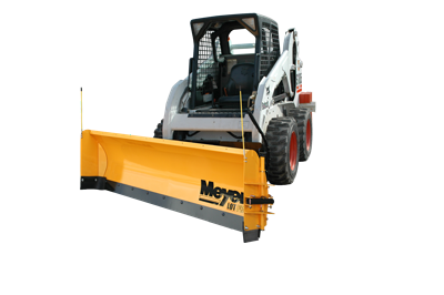 Meyer Lot Pro is shown mounted on a Skid Steer Loader.